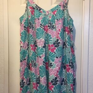 GAP Tropical Floral Sleeveless Dress in Teal, Pink & Navy